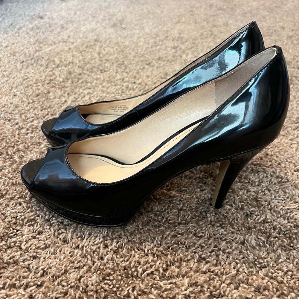 Enzo Angiolini Black Patent Leather Heels